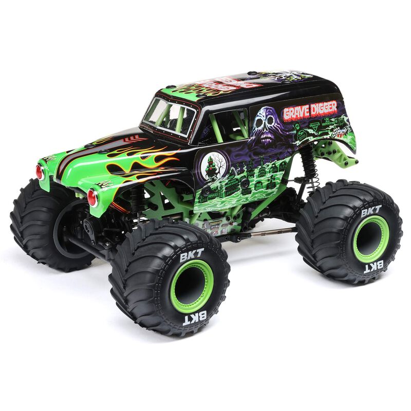 1/18 Mini LMT Grave Digger 2S 4X4 RTR Brushed Monster Truck (Battery & Charger Included),  Green